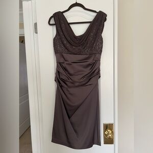 Suzi Chin for Maggy Boutique Chocolate Midi Dress